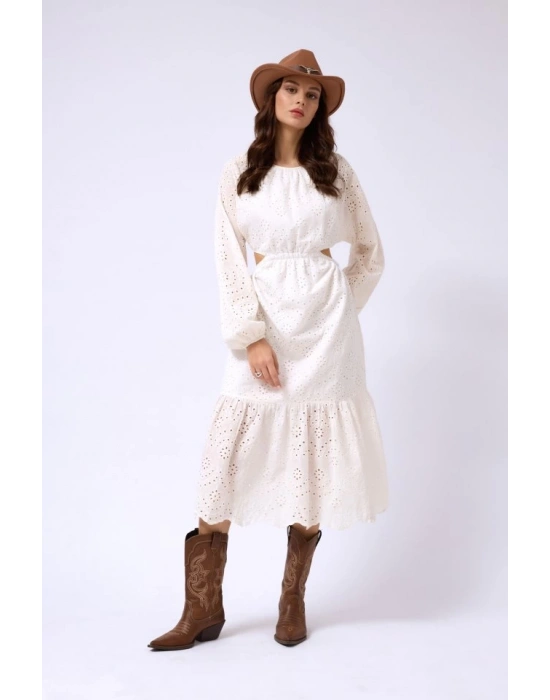 Sırt Dekolteli Brode Elbise