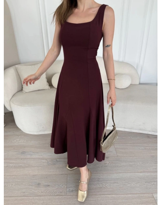 ırt Dekolteli Kolsuz Uzun Elbise  ürdüm