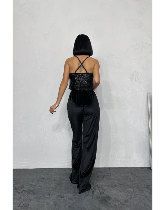 Siyah Askılı Degaje Bluz