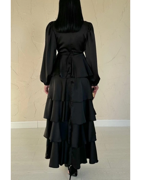 iyah aten Büzgülü Kat Kat Elbise