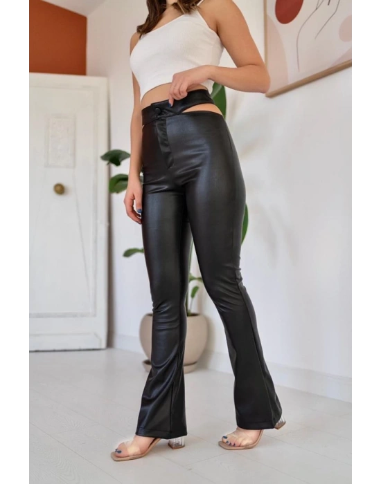 iyah Bel Detaylı Deri Pantolon