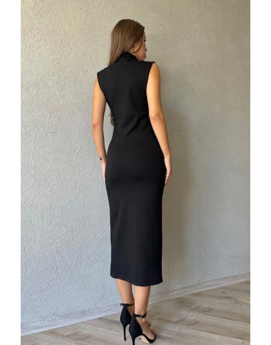 iyah Boydan Fermuarlı ıfır Kol Elbise