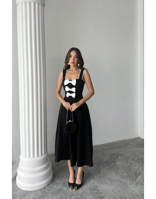 iyah Fiyonk Garnili Dantelli Elbise