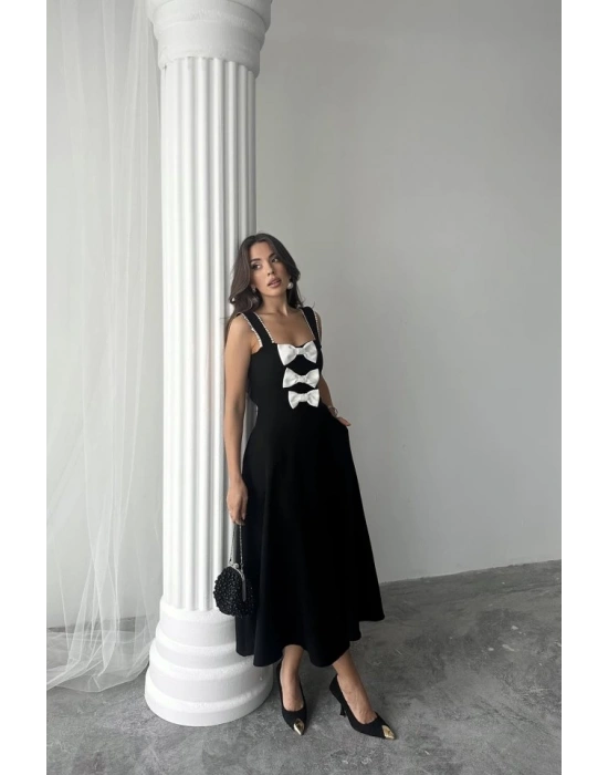 iyah Fiyonk Garnili Dantelli Elbise