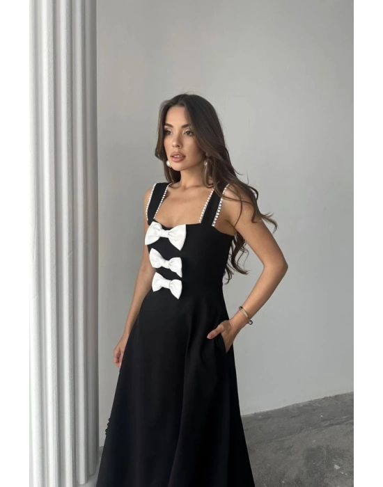 iyah Fiyonk Garnili Dantelli Elbise