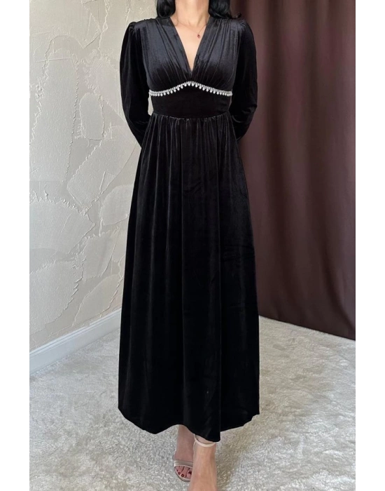 iyah Göğüs Altı Taşlı Elbise