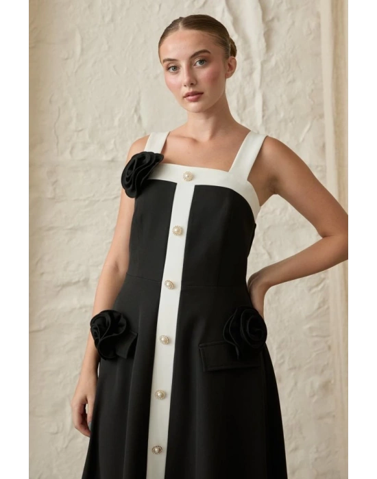 iyah Güllü Askılı Elbise