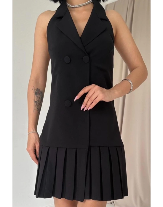 iyah ırtı Açık Ceket Yakalı Elbise