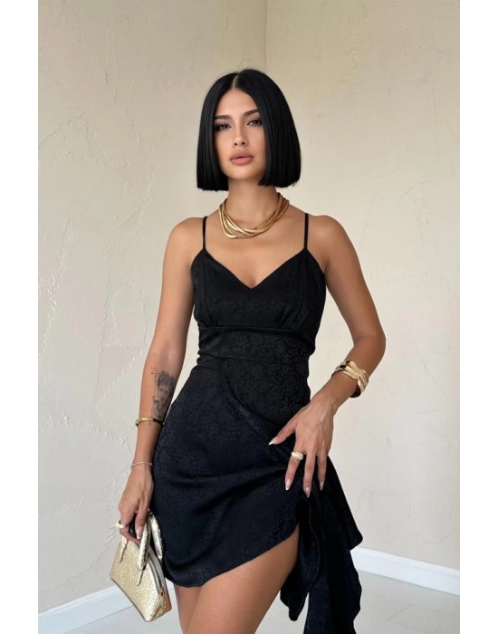 iyah Jakarlı Asimetrik Elbise