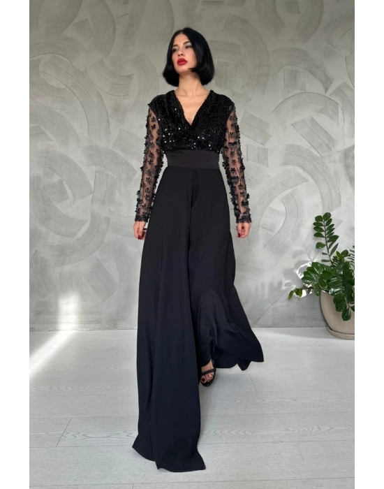 iyah Kolları Tül Etekli Tulum