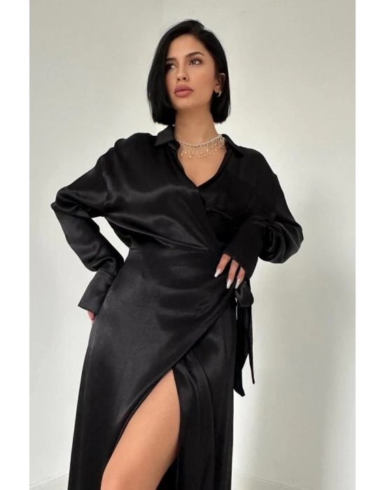 iyah Kuşaklı Gömlek Elbise