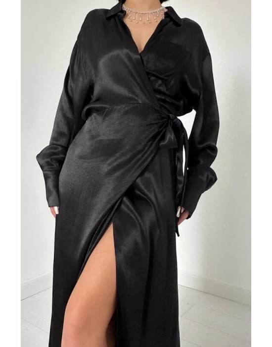 iyah Kuşaklı Gömlek Elbise