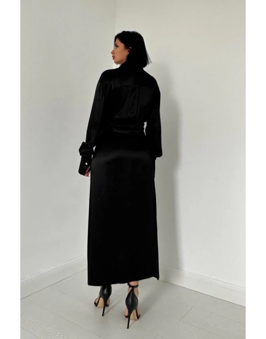 iyah Kuşaklı Gömlek Elbise