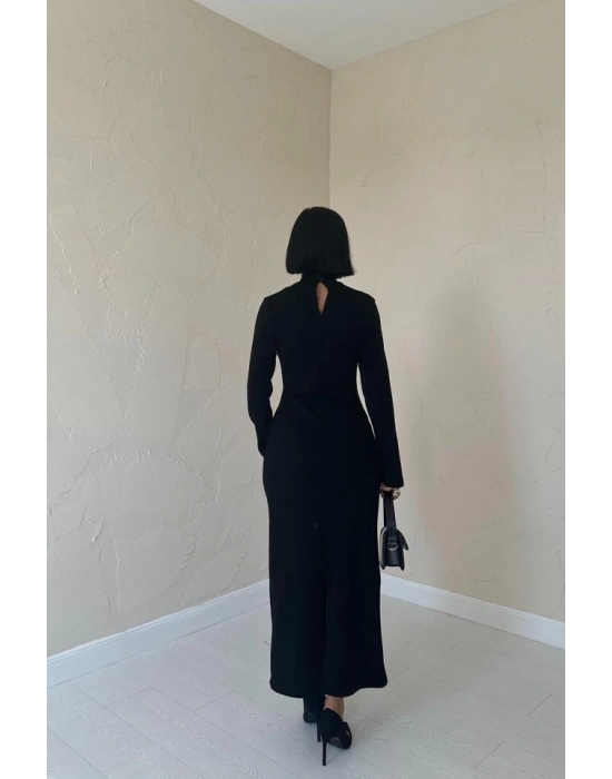 iyah Omzu Güllü Düz Elbise