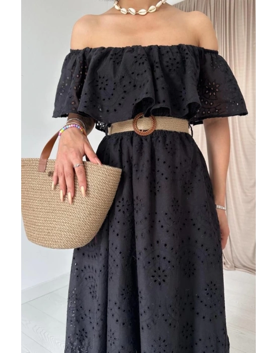 iyah Omzu Lastikli Brode Elbise