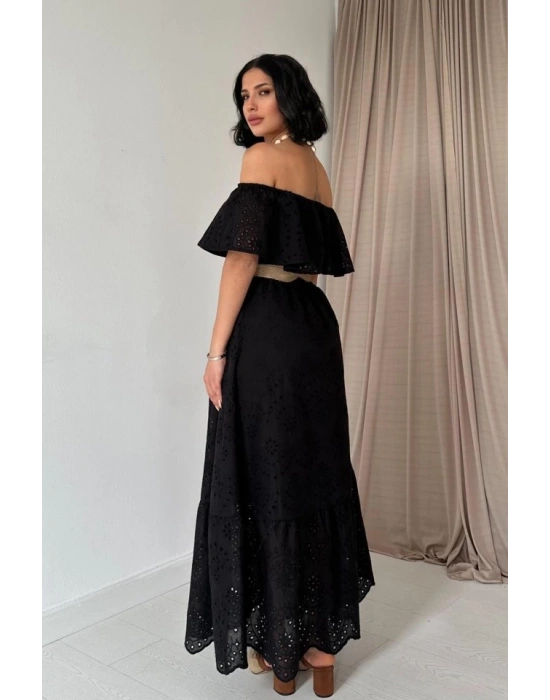 iyah Omzu Lastikli Brode Elbise