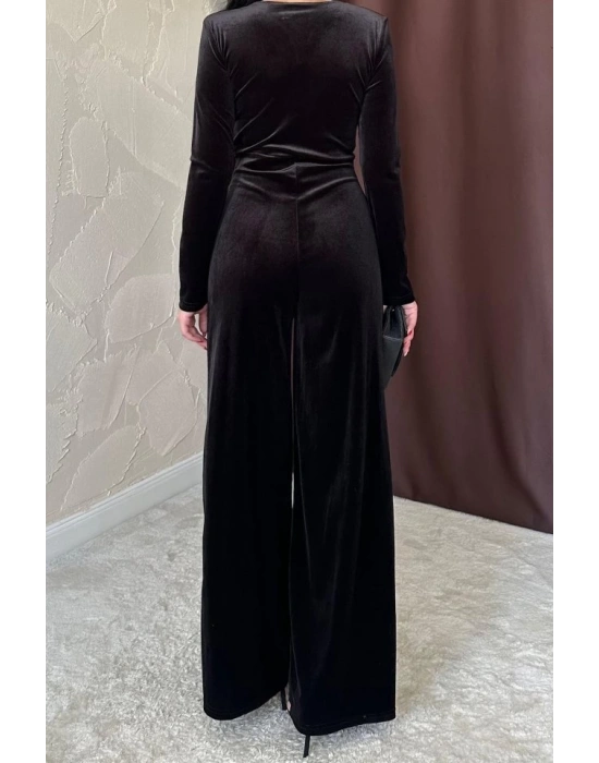 iyah Önü Tokalı Kadife Tulum