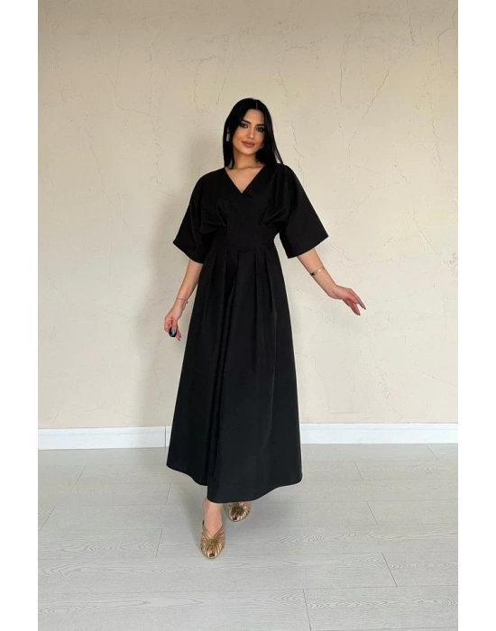 iyah Pileli Uzun Elbise