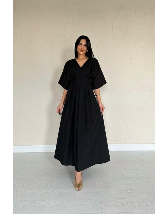 iyah Pileli Uzun Elbise