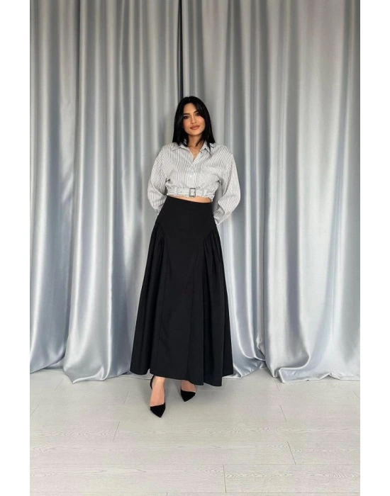 iyah Yanları Büzgülü Uzun Etek