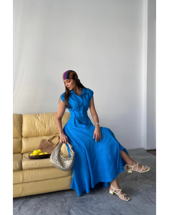 JAKARLI KETEN ELBİE ÖNDEN YIRTMAÇLI CEPLİ  aks