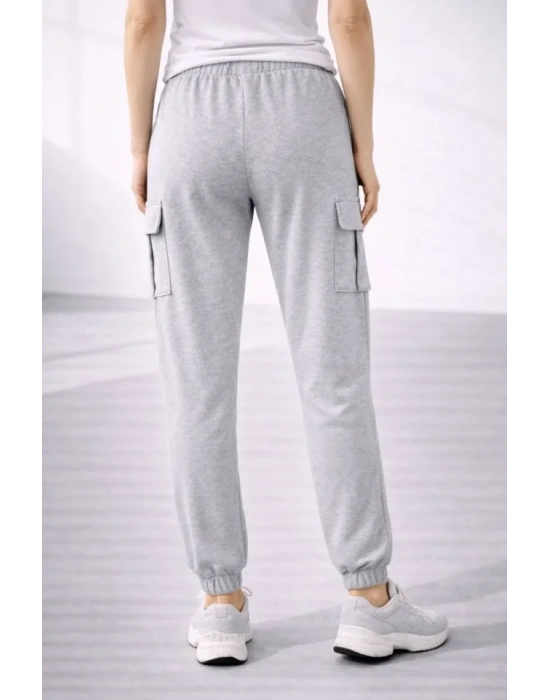 Jogger Eşofman Altı Rahat Kalıp, Kargo Cepli, astikli Paça, Günlük por Pantolon  Gri