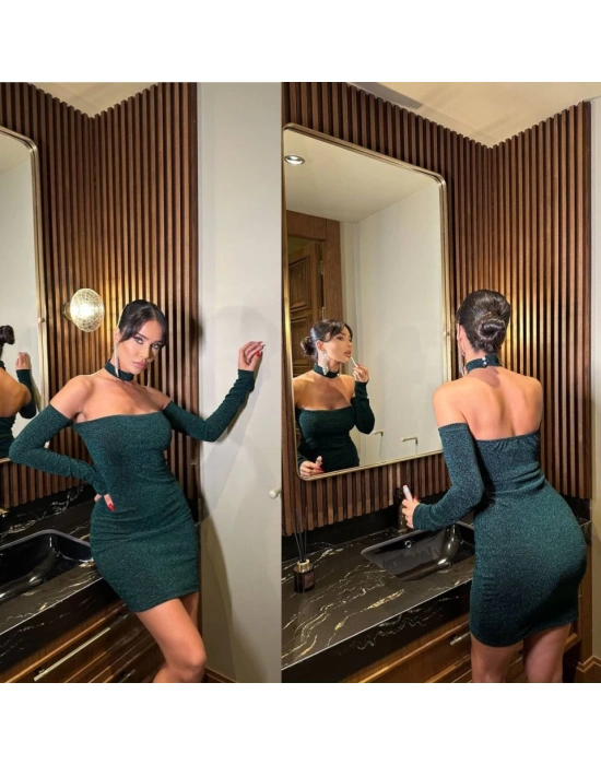 Kadın adonna Yaka imli Flower Kumaş ini Elbise