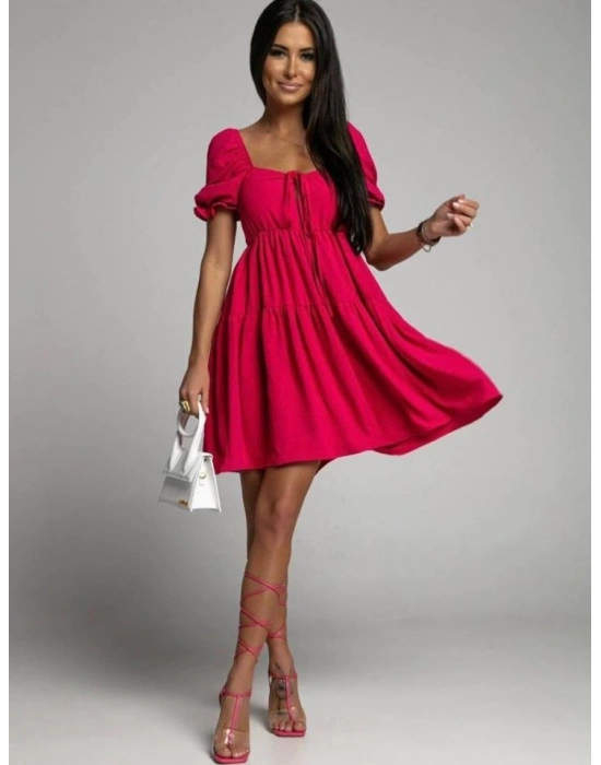 Kadın Aerobin Kumaş Büzgü Detaylı Fırsat ürün Mini Elbise