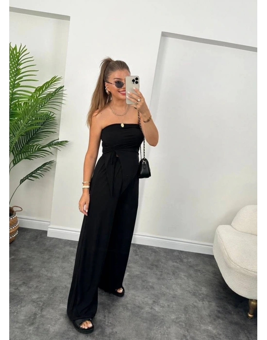 Kadın andy Kumaş tarplez Bluz Ve Palazzo Pantolon Ikili Takım