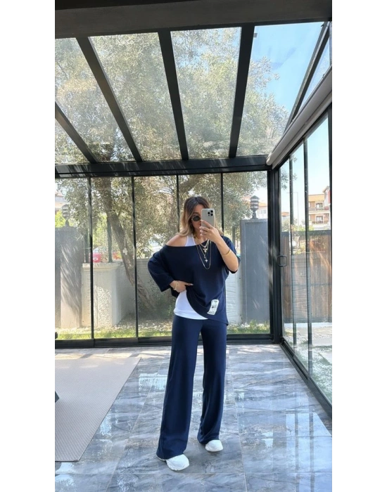 Kadın Asimetrik Kesim Arma Detay Atlet Dahil üçlü Takım