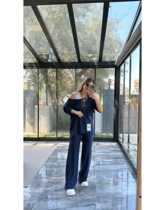 Kadın Asimetrik Kesim Arma Detay Atlet Dahil üçlü Takım