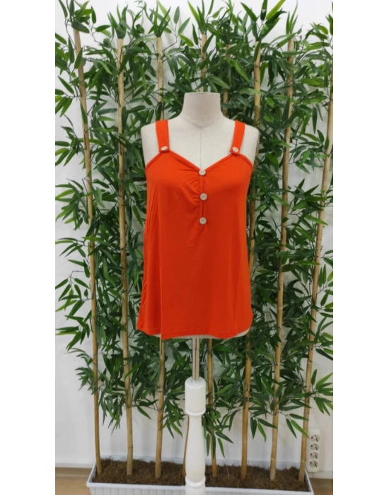 Kadın Askı Ve Yaka Düğme Detay Viskon Bluz