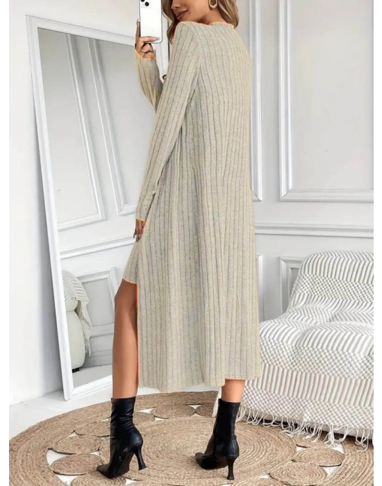 Kadın Askılı Balıkçı Yaka Kısa şardonlu Kaşkorse Elbise Ve Uzun Kollu Ceket Ikili Takım