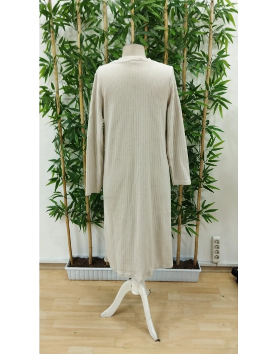 Kadın Askılı Balıkçı Yaka Kısa şardonlu Kaşkorse Elbise Ve Uzun Kollu Ceket Ikili Takım