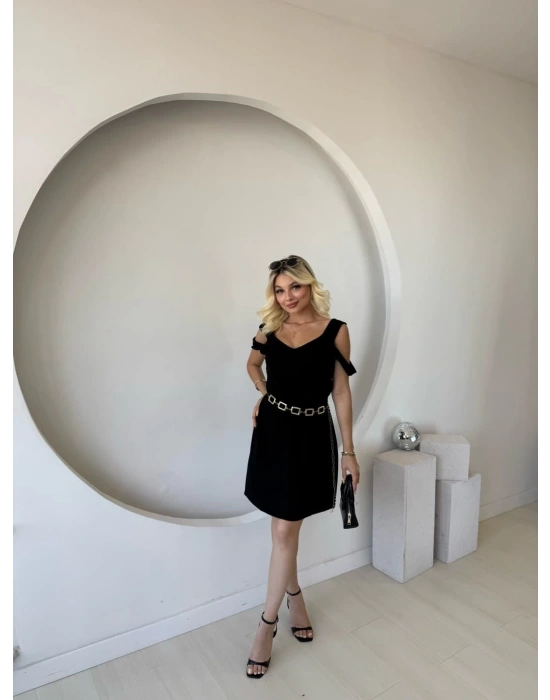 Kadın Askılı oğuk Omuz Detaylı odal Elbise