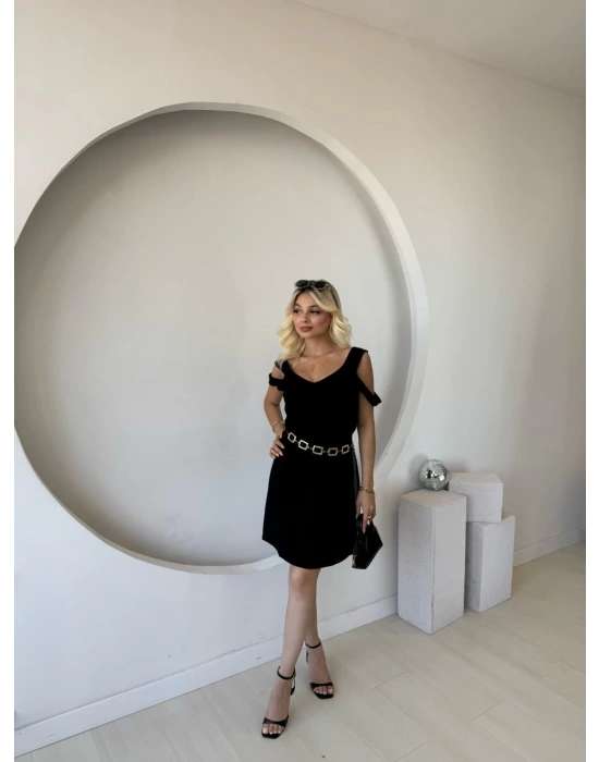 Kadın Askılı oğuk Omuz Detaylı odal Elbise