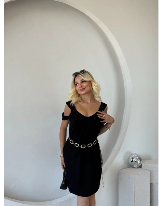 Kadın Askılı oğuk Omuz Detaylı odal Elbise