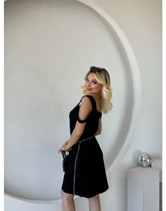 Kadın Askılı oğuk Omuz Detaylı odal Elbise