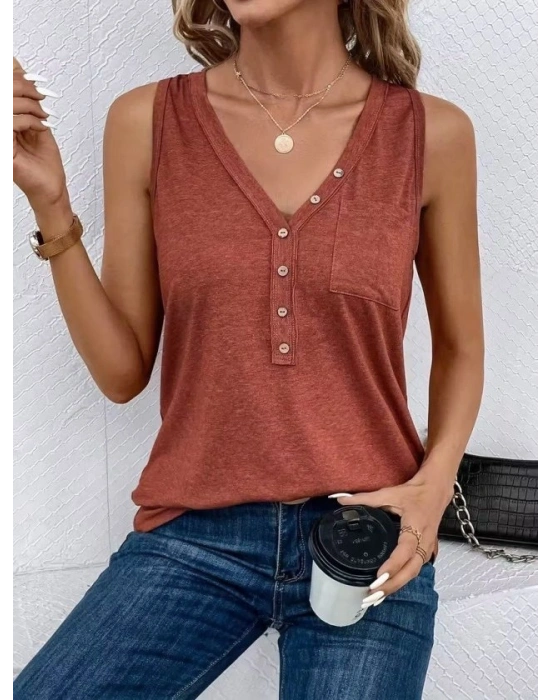 Kadın Askılı önden Düğmeli Viskon Bluz