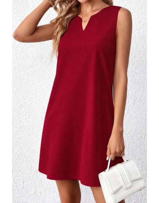 Kadın Askılı V Yakalı Mini Ithal Krep Elbise