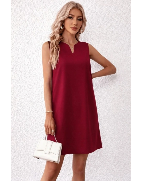 Kadın Askılı V Yakalı Mini Ithal Krep Elbise