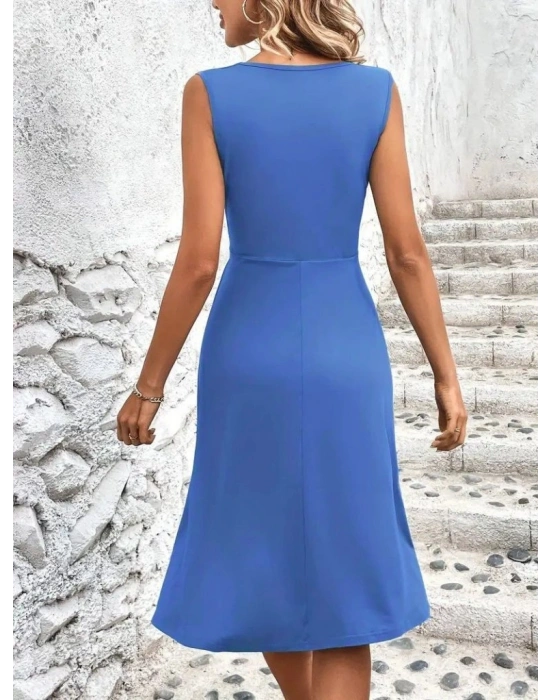 Kadın Askılı V Yakalı önde çapraz Detaylı Janjan Krep Elbise