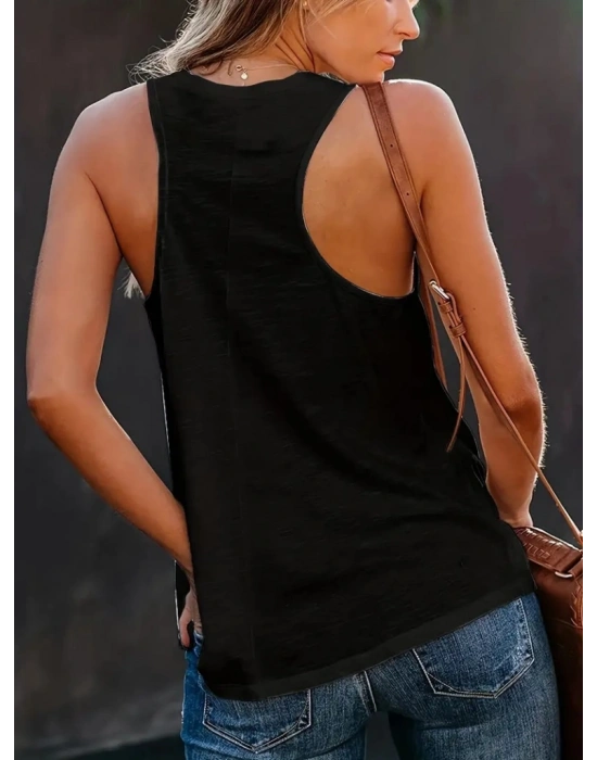 Kadın Askılı V Yakalı Salaş Viskon Bluz