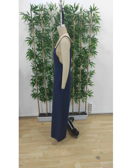 Kadın Askılı Yandan Fermuarlı Geniş Paçalı Valencia Tulum