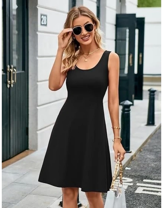 Kadın Askılı Yuvarlak Yaka Kısa Viskon Elbise