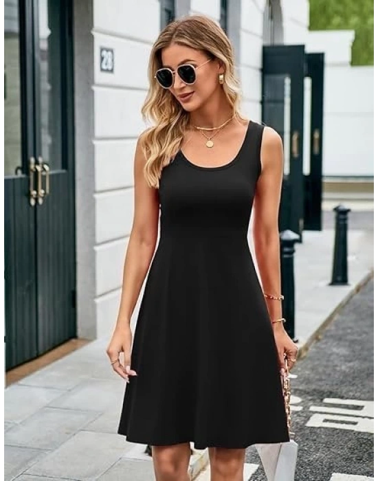 Kadın Askılı Yuvarlak Yaka Kısa Viskon Elbise