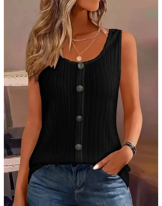 Kadın Askılı Yuvarlak Yaka önden Düğmeli Kalın Fitilli Kaşkorse Bluz