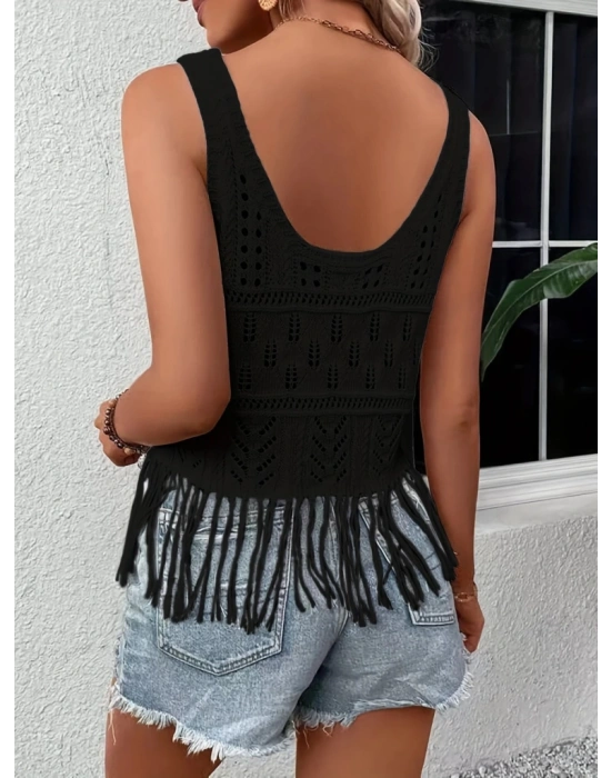 Kadın Askılı Yuvarlak Yaka önden Düğmelipüsküllü Triko Bluz