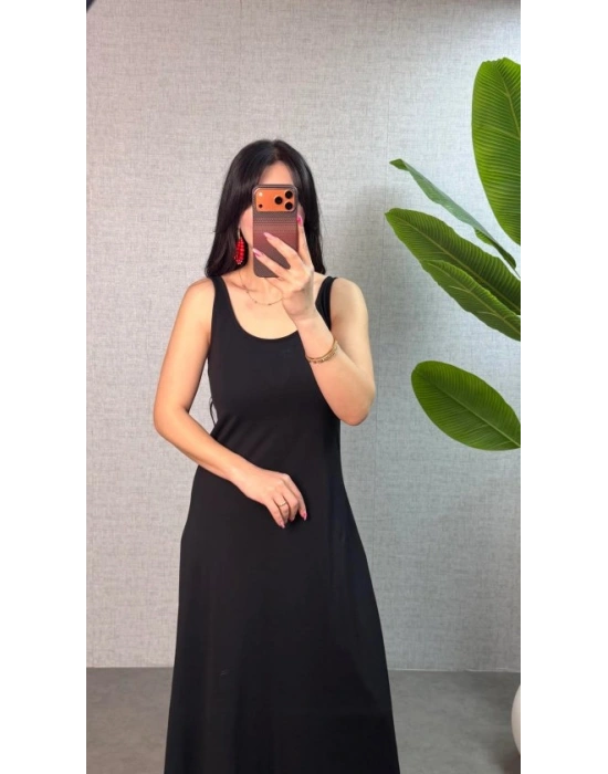 Kadın Askılı Yuvarlak Yaka üprem Kumaş Elbise