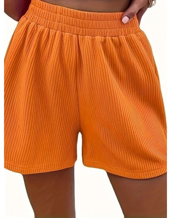Kadın Askılı Yuvarlak Yakalı Burgu Krop Ve Bluz Short Ikili Takım